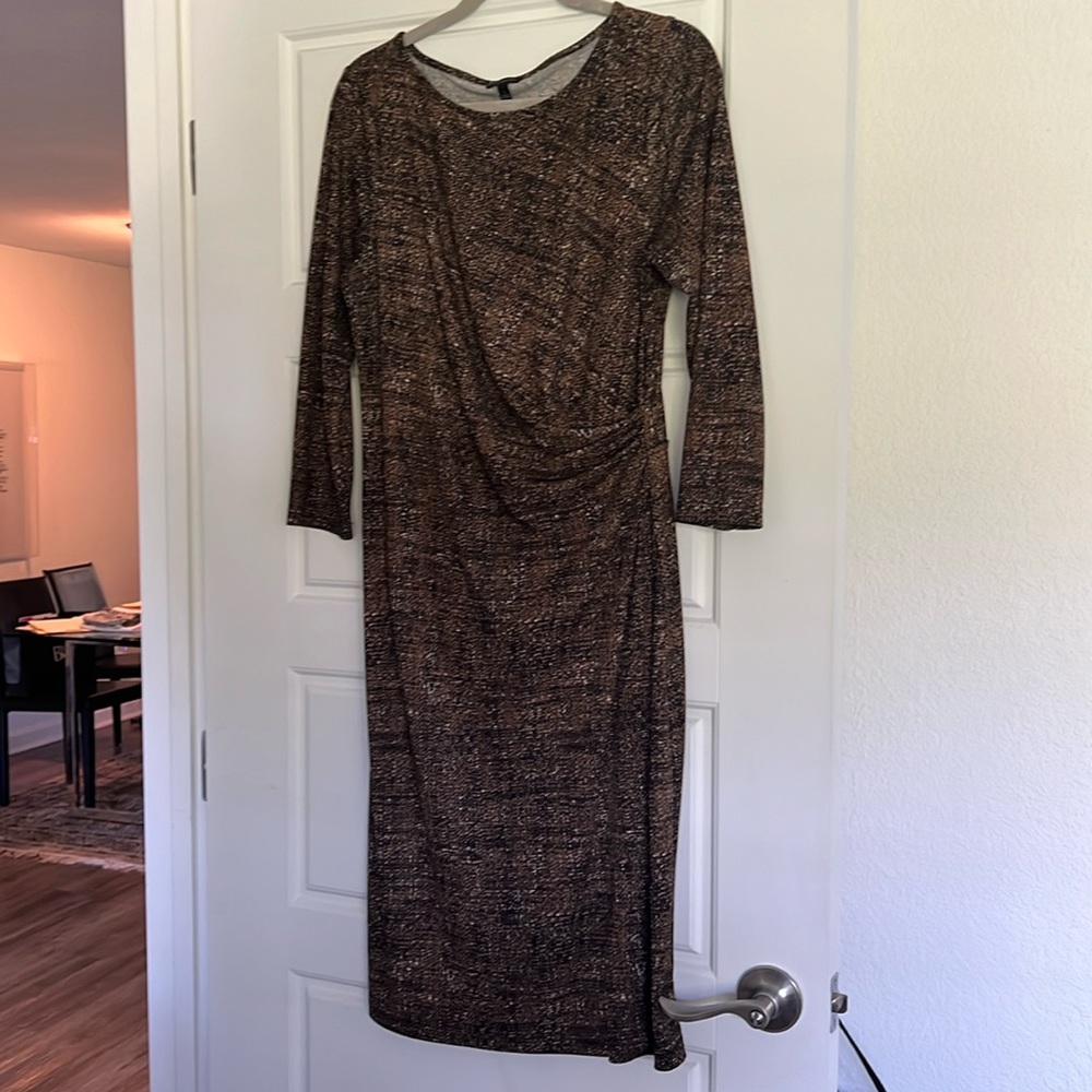 Talbots 3/4 sleeve mock wrap dress.